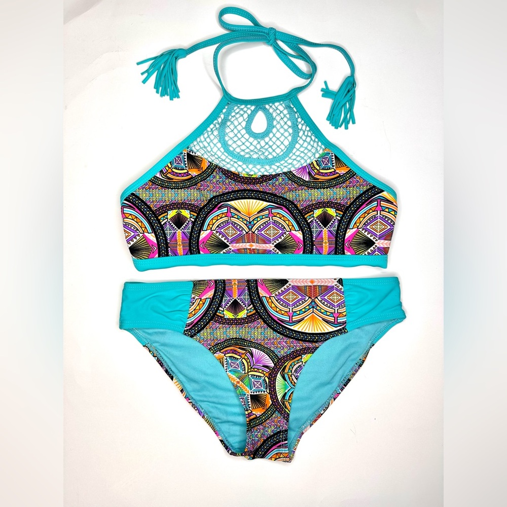 YMI Teal Halter Top Boho Bikini - 14
